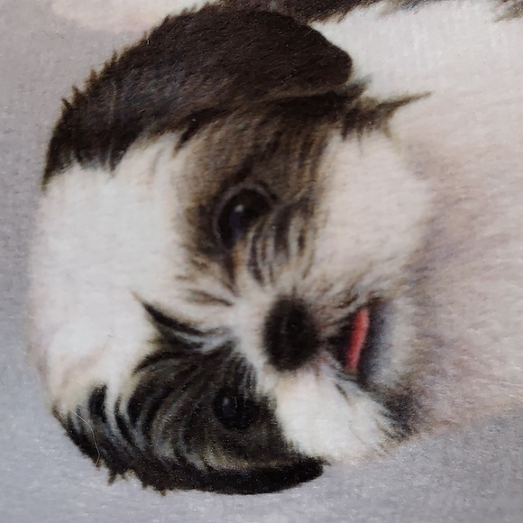 Snuggs NWOT Grey Shih Tzu Dog Plush Faux Fur Memory Foam Slippers L/XL - Picture 5 of 8